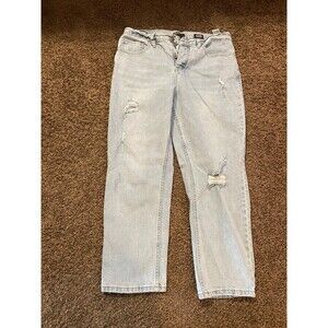 Vintage Style Boyfriend Jeans Size 8 Button Fly High Waist Relaxed Fit light